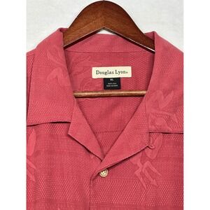 Douglas Lyon ASU Sun Devils Silk Camp Shirt Mens XL Maroon Jacquard Sparky Logo